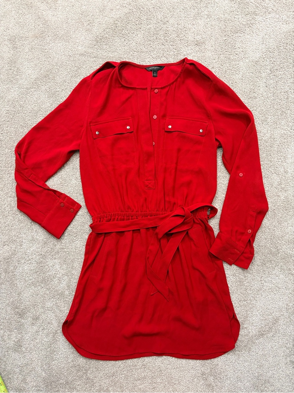 Banana Republic Red Button-Front Top